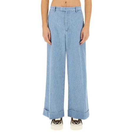 DENIM PANTS WITH LAPELS