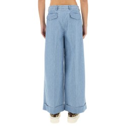 DENIM PANTS WITH LAPELS