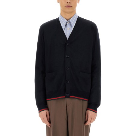 KNITTED WOOL CARDIGAN WITH WEB PATTERN