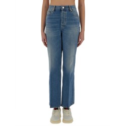 DENIM PANTS WITH LOGO LABEL