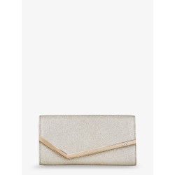 Emmie leather clutch with all-over glitter