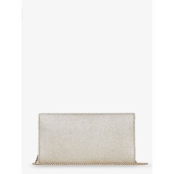 Emmie leather clutch with all-over glitter