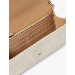 Emmie leather clutch with all-over glitter