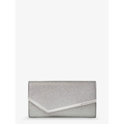 Emmie leather clutch in with glitter effect