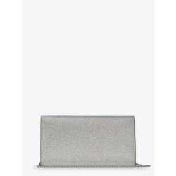 Emmie leather clutch in with glitter effect