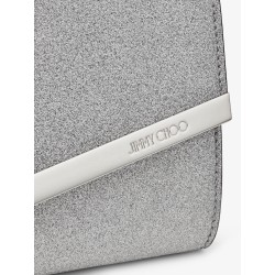 Emmie leather clutch in with glitter effect