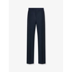 Wool and mohair trousers with satin details