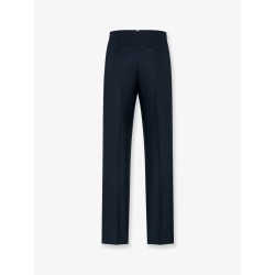 Wool and mohair trousers with satin details