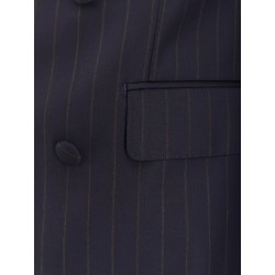 Sicilia virgin wool blazer with pinstripe motif