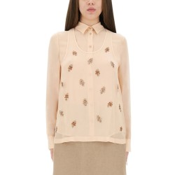 EMBROIDERED GEORGETTE TOP