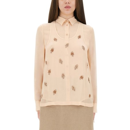 EMBROIDERED GEORGETTE TOP