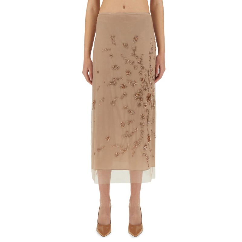 TULLE SKIRT WITH EMBROIDERY