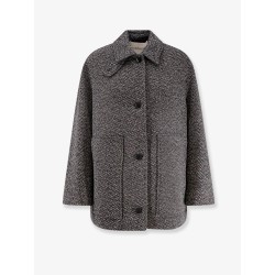 Recycled wool blend short coat