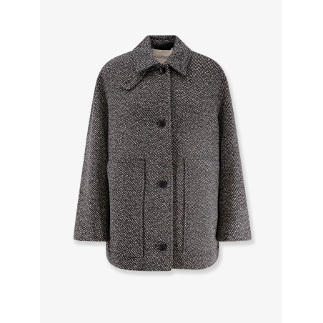 Recycled wool blend short coat