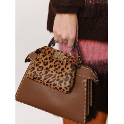 Nano Peekaboo shoulder bag with Fendi Leo print
