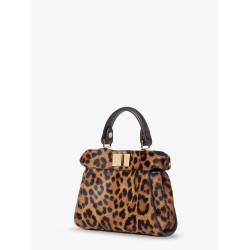 Nano Peekaboo shoulder bag with Fendi Leo print