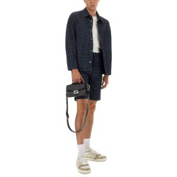 FF JACQUARD DENIM SHORTS