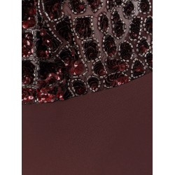 Satin suit with sewuins on the top