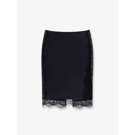 Silk skirt with lace inserts