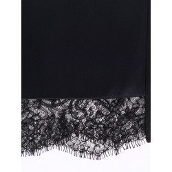 Silk skirt with lace inserts