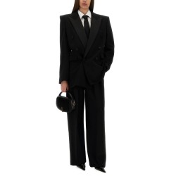 WIDE-LEG PANTS IN GRAIN DE POUDRE