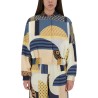 SILK BOMBER JACKET WITH PATCHWORK PRINT
