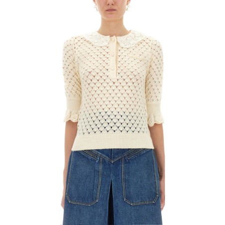 COTTON CROCHET SWEATER