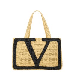 "VIVA SUPERSTAR" LARGE RAFFIA SHOPPING BAG