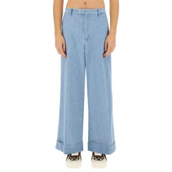 DENIM PANTS WITH LAPELS