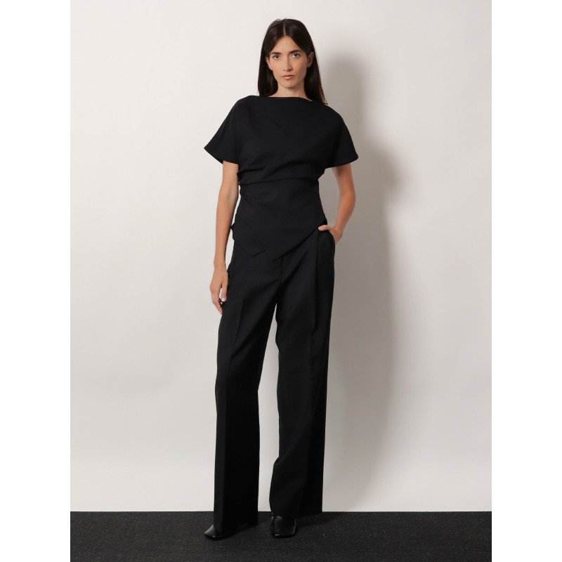 Midwaist wool blend trousers