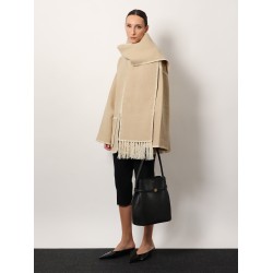 Leather bucket bag with strap