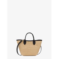 Le Panet Pliage XS raffia and leather crossbody bag