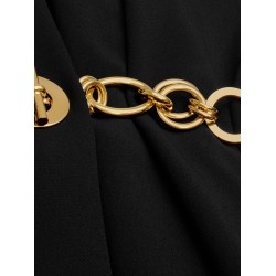 Wrap dress with gold metal charms