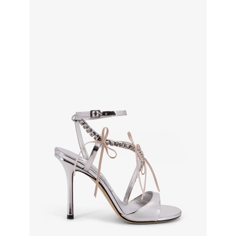 Lula leather sandals with rhinestone detail