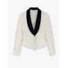 Wool blazer with satin lapel