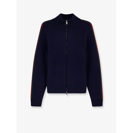 Wool cardigan with Web detail