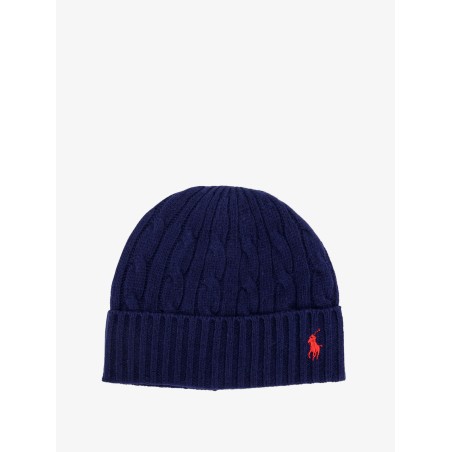 Wool blend cable knit beanie hat