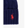 Wool blend cable knit beanie hat