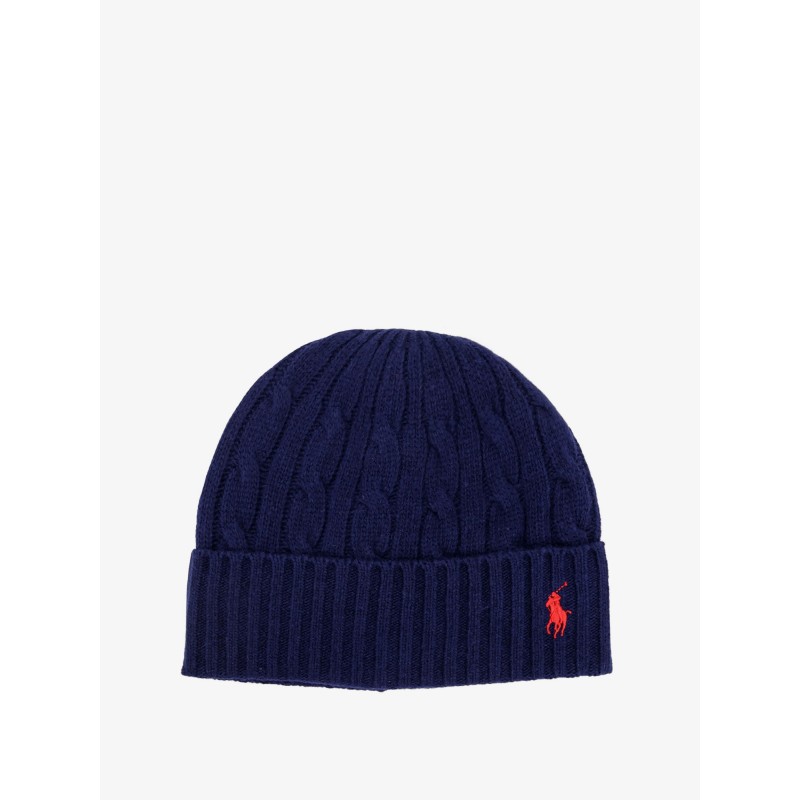 Wool blend cable knit beanie hat