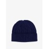 Wool blend cable knit beanie hat