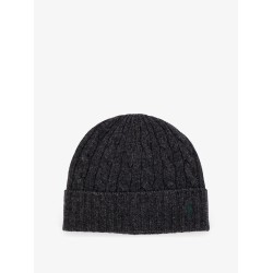 Wool blend cable knit beanie hat