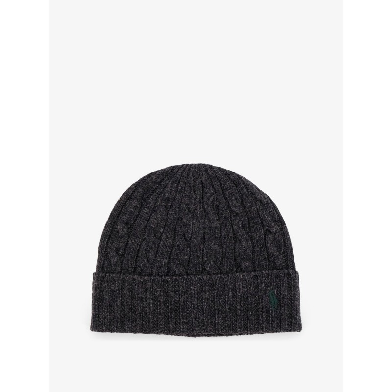 Wool blend cable knit beanie hat