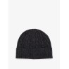 Wool blend cable knit beanie hat