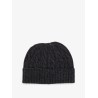 Wool blend cable knit beanie hat