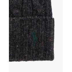 Wool blend cable knit beanie hat
