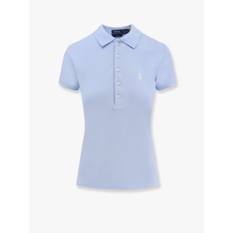 Cotton blend polo with embroidered logo