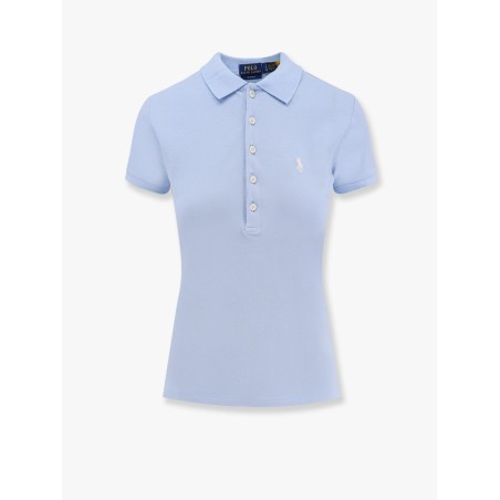 Cotton blend polo with embroidered logo