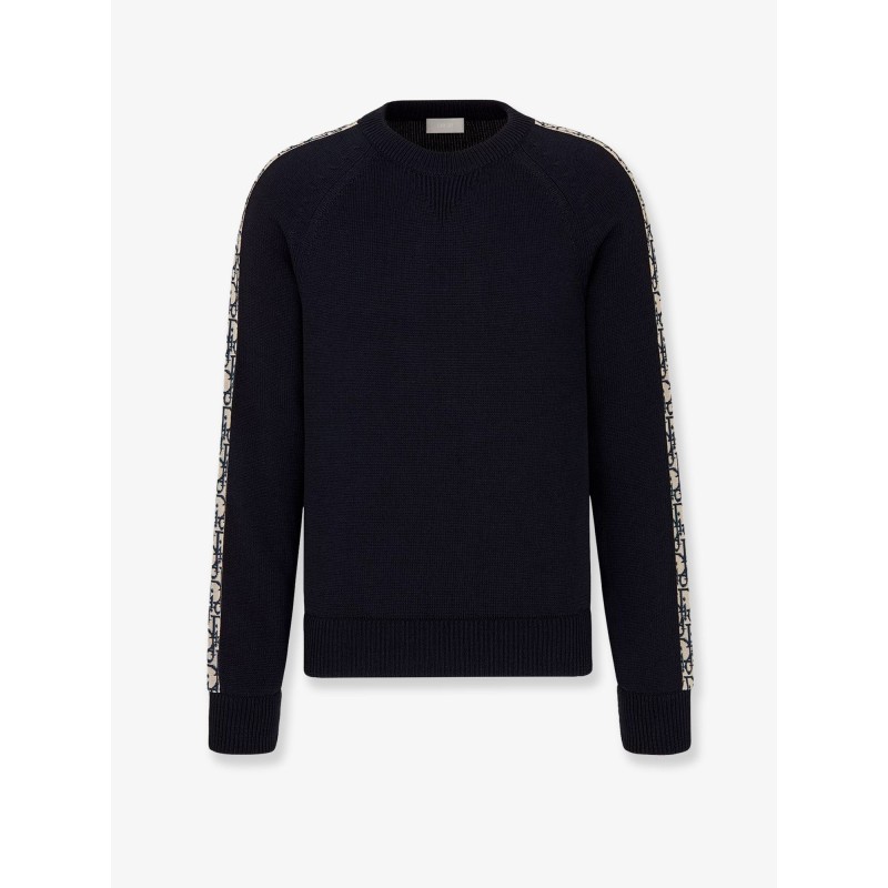 Cotton sweater with silk inserts