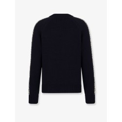 Cotton sweater with silk inserts