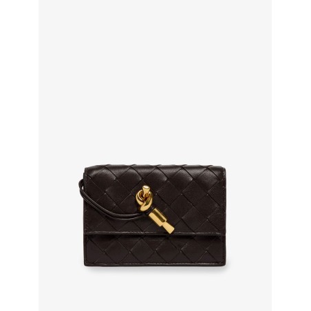 Andiamo leather card holder with Intrecciato motif